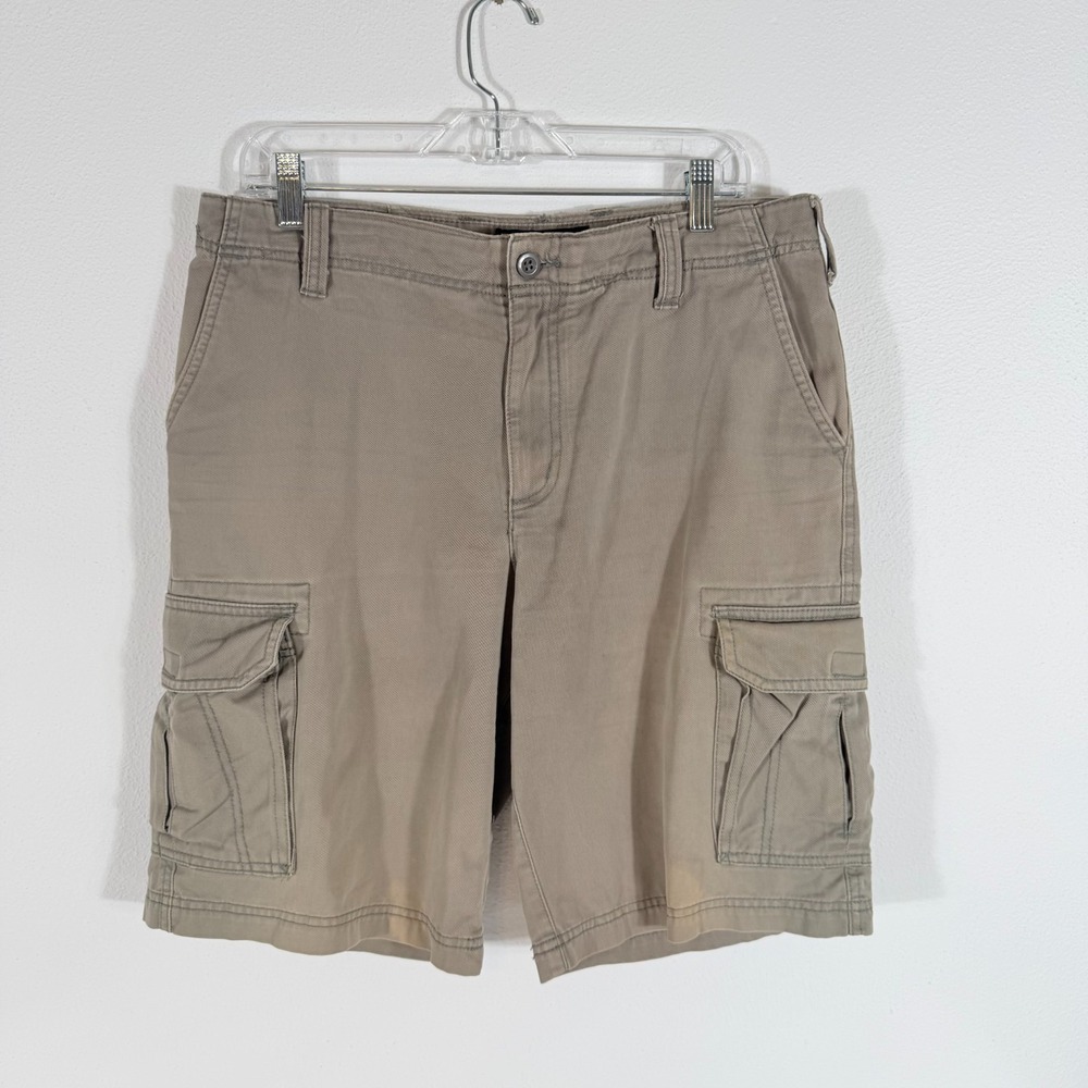 G.H. Bass & Co Mens Cargo Tan Cotton Utility Shorts Size 32 Outdoors Hiking